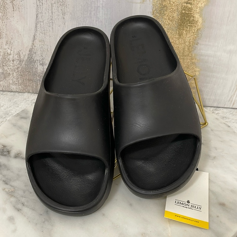 Lemon Jelly Sport Slide Sandals Black  - Azalea  41 USW 10 - USM 8.5 🌈☀️💞